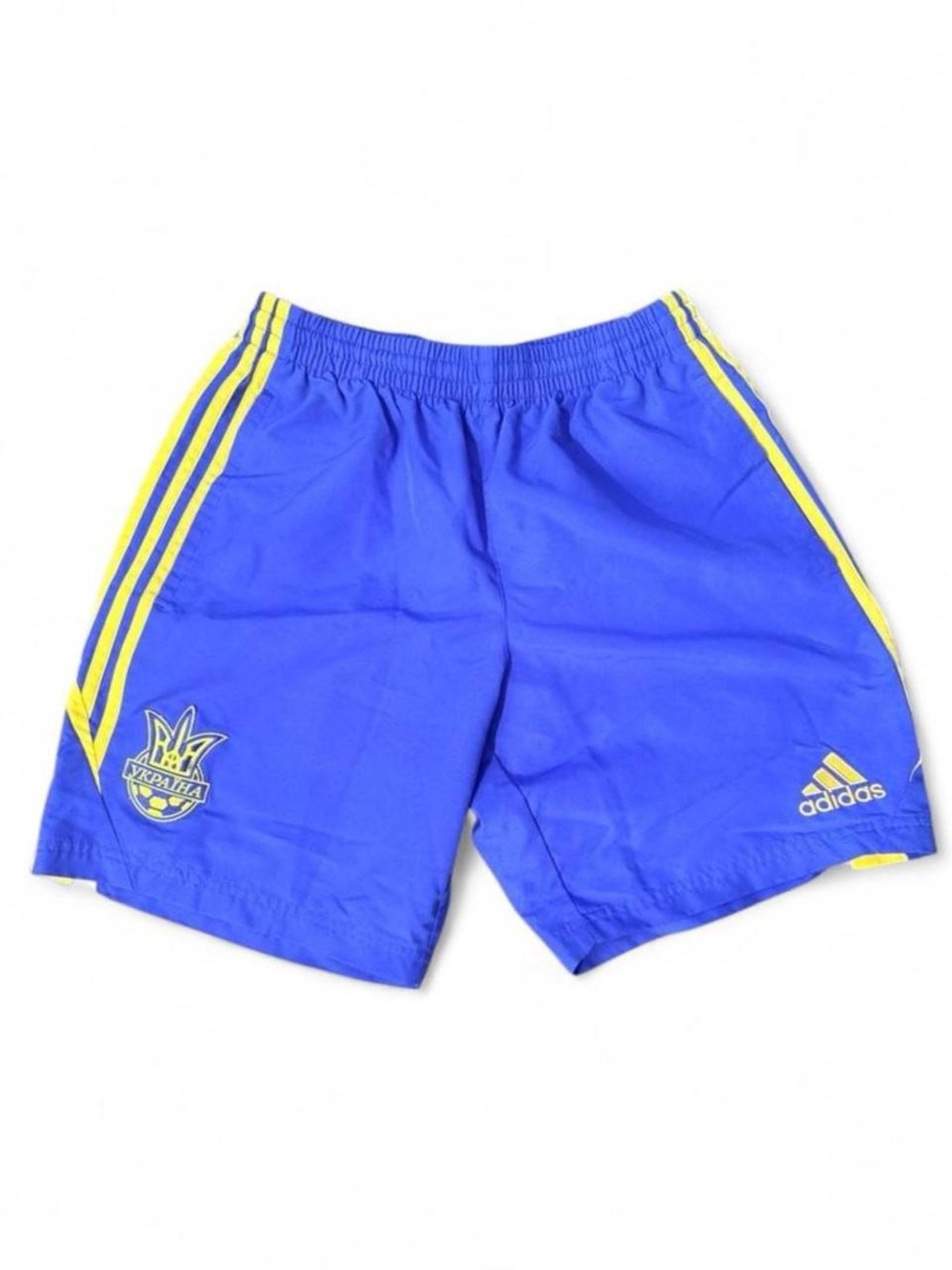 Adidas Ukraine National Team Soccer Shorts – Blue/Yellow, S